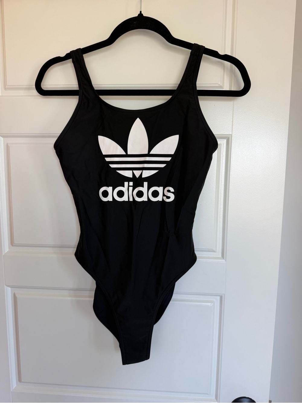 adidas Black Bodysuit with White Trefoil Logo